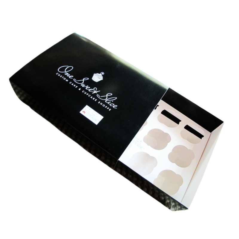 custom logo printing cupcake box drawer cake box 6 holes cupcake box with inserts
