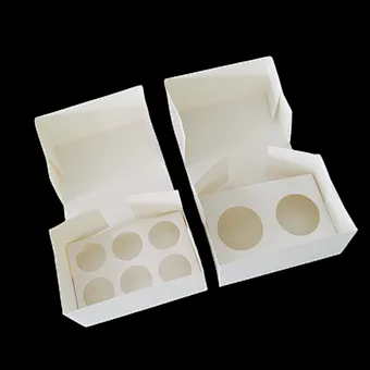 custom logo printing cupcake box drawer cake box 6 holes cupcake box with inserts