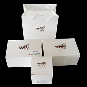 custom logo printing cupcake box drawer cake box 6 holes cupcake box with inserts